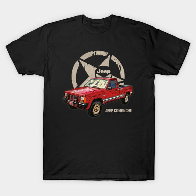 Jeep Comanche JEEP White Star T-Shirt by ElenaBerryDesigns